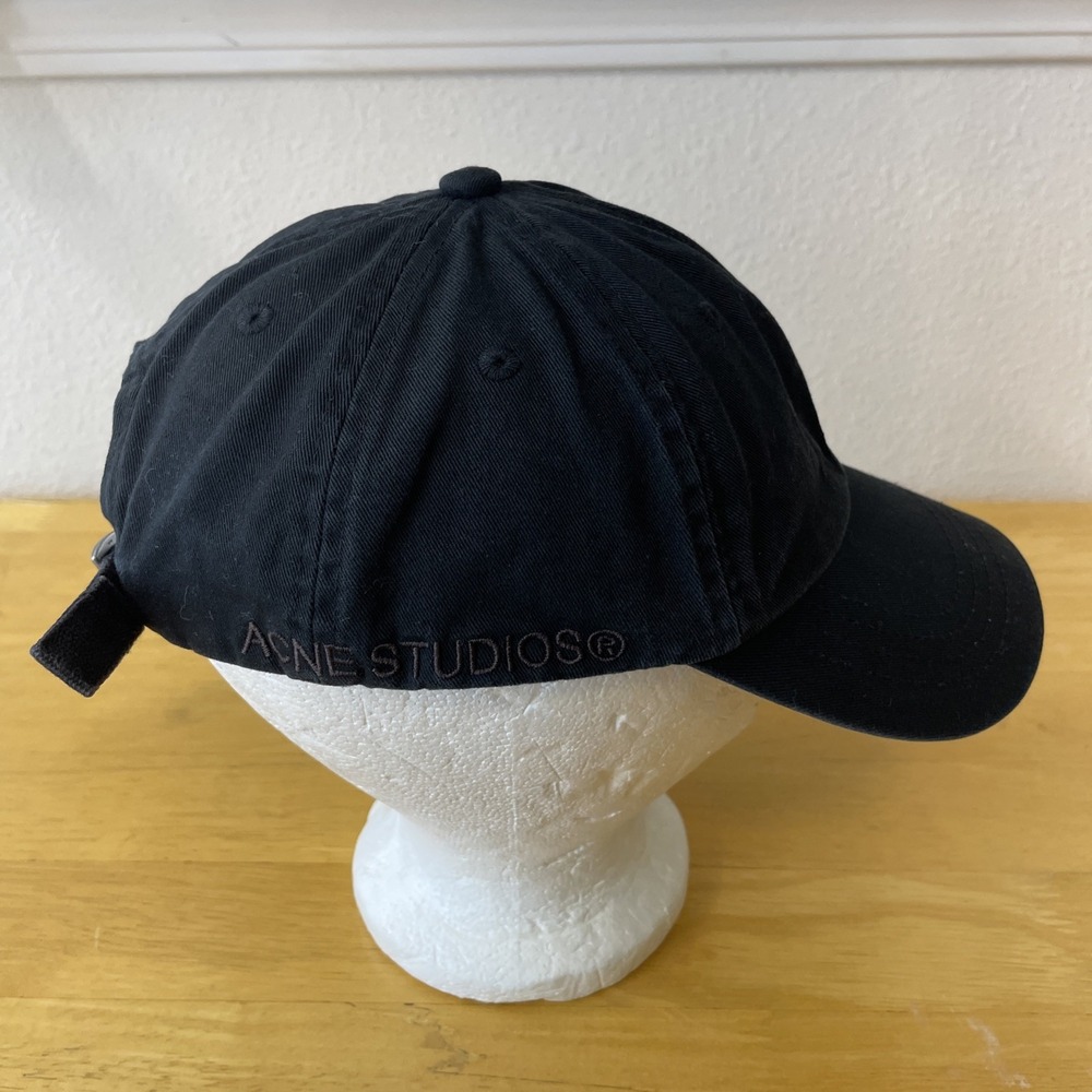 Acne Studios Hat Mens One Size Black Logo Baseball Cap Adjustable Back Outdoor - Picture 4 of 16